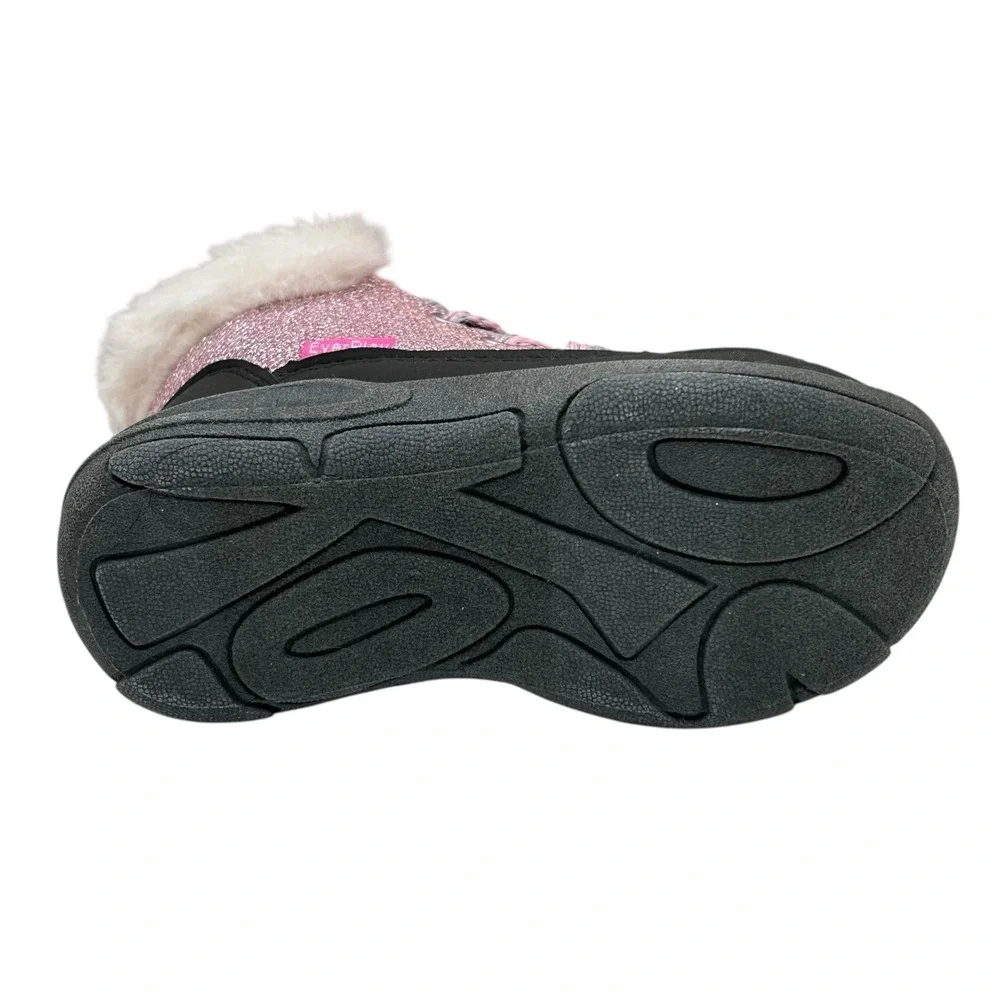 OshKosh BGosh‎ Toddler Girls Ankle Winter Boots Size 10 Pink Black Faux Fur Trim
